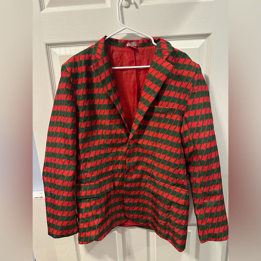 Red & Green Check Blazer - Unbranded